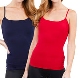 Juniors & Girls Basic Adjustable Spaghetti Strap Cropped Camisole Tank Top with Inner Shelf Bra