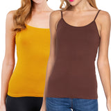 Juniors & Girls Basic Adjustable Spaghetti Strap Cropped Camisole Tank Top with Inner Shelf Bra