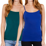 Juniors & Girls Basic Adjustable Spaghetti Strap Cropped Camisole Tank Top with Inner Shelf Bra