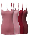Plus Size Basic Solid Long Length Adjustable Spaghetti Strap Camisole Tank Top (XL-3XL)