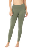 Plus Size Casual Stretch Active Wide Waistband Tight Leggings with Pockets