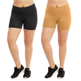 Plus Size Women's Ribbed Waistband 12" Biker Workout Running Seamless Shorts