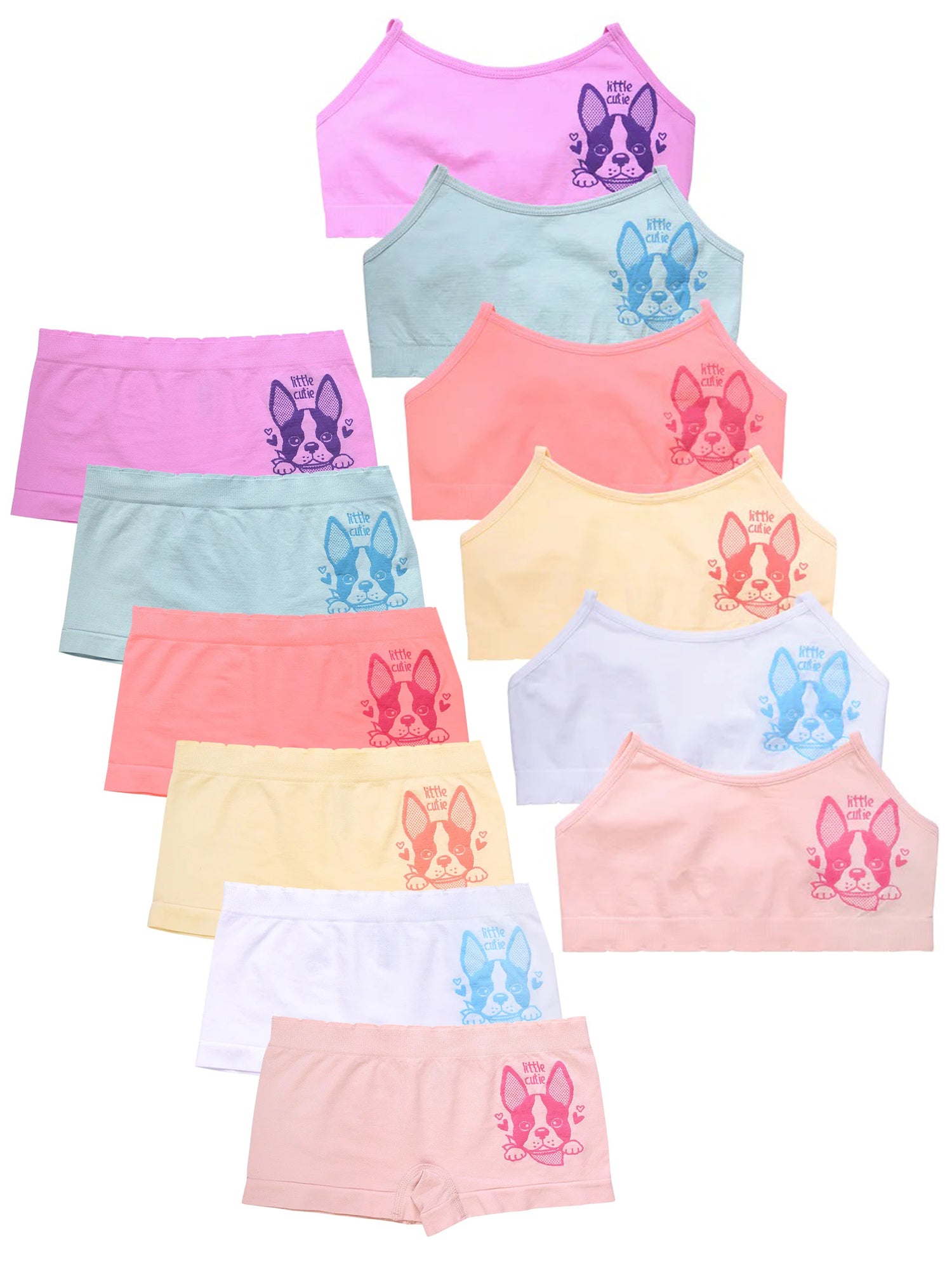 Sofra Women's Panties Cotton Hipster Boyshort Underwear 6 Pc, Set 3, Size:  Medium 