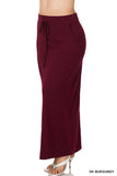 Women Relaxed Drawstring Waist Draped Basic Maxi Skirts with Side Pockets
