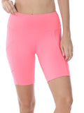 Zenana Plus Size Yoga Running Compression Exercise Exercise Biker Shorts with Side Pockets