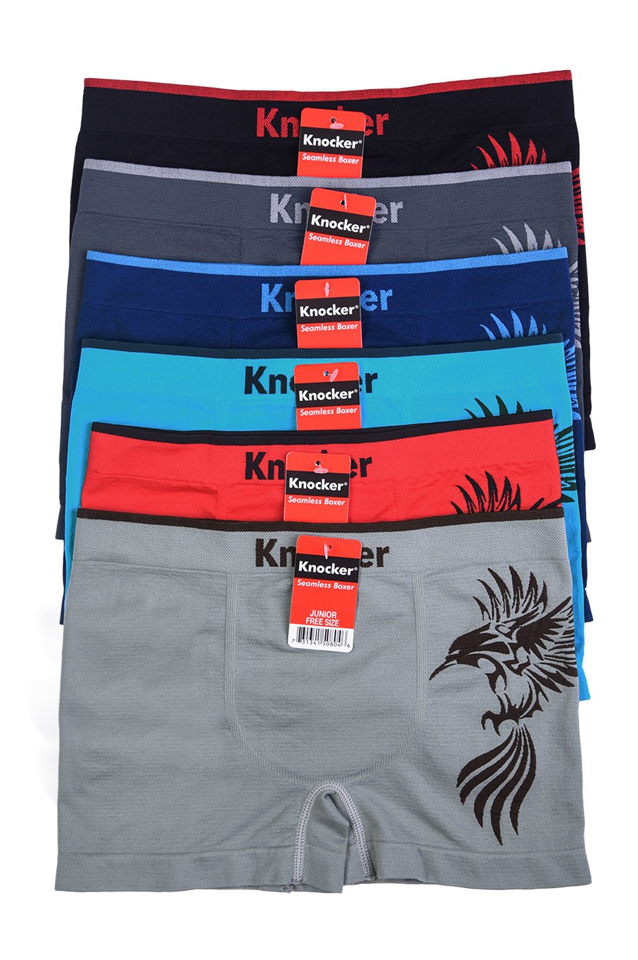 Boy's Junior Pack of 6 Seamless Nylon Boxer Briefs Sets –