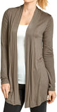 Women Classic Open Front Rayon Drape Lightweight Cardigan