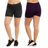 Plus Size Women's Ribbed Waistband 12" Biker Workout Running Seamless Shorts