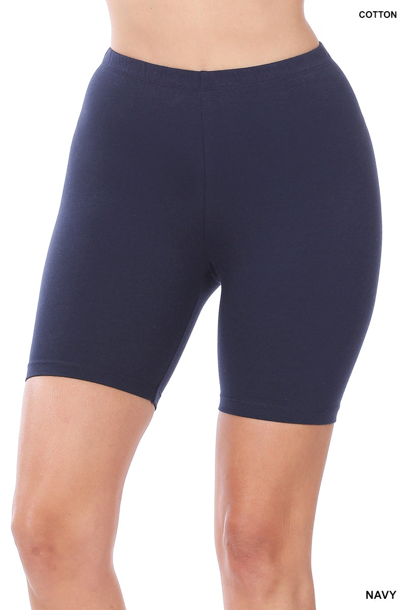 Women Premium Cotton Mid Thigh Length Biker Short Leggings –