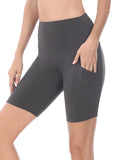 Zenana Plus Size Yoga Running Compression Exercise Exercise Biker Shorts with Side Pockets