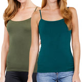 Juniors & Girls Basic Adjustable Spaghetti Strap Cropped Camisole Tank Top with Inner Shelf Bra