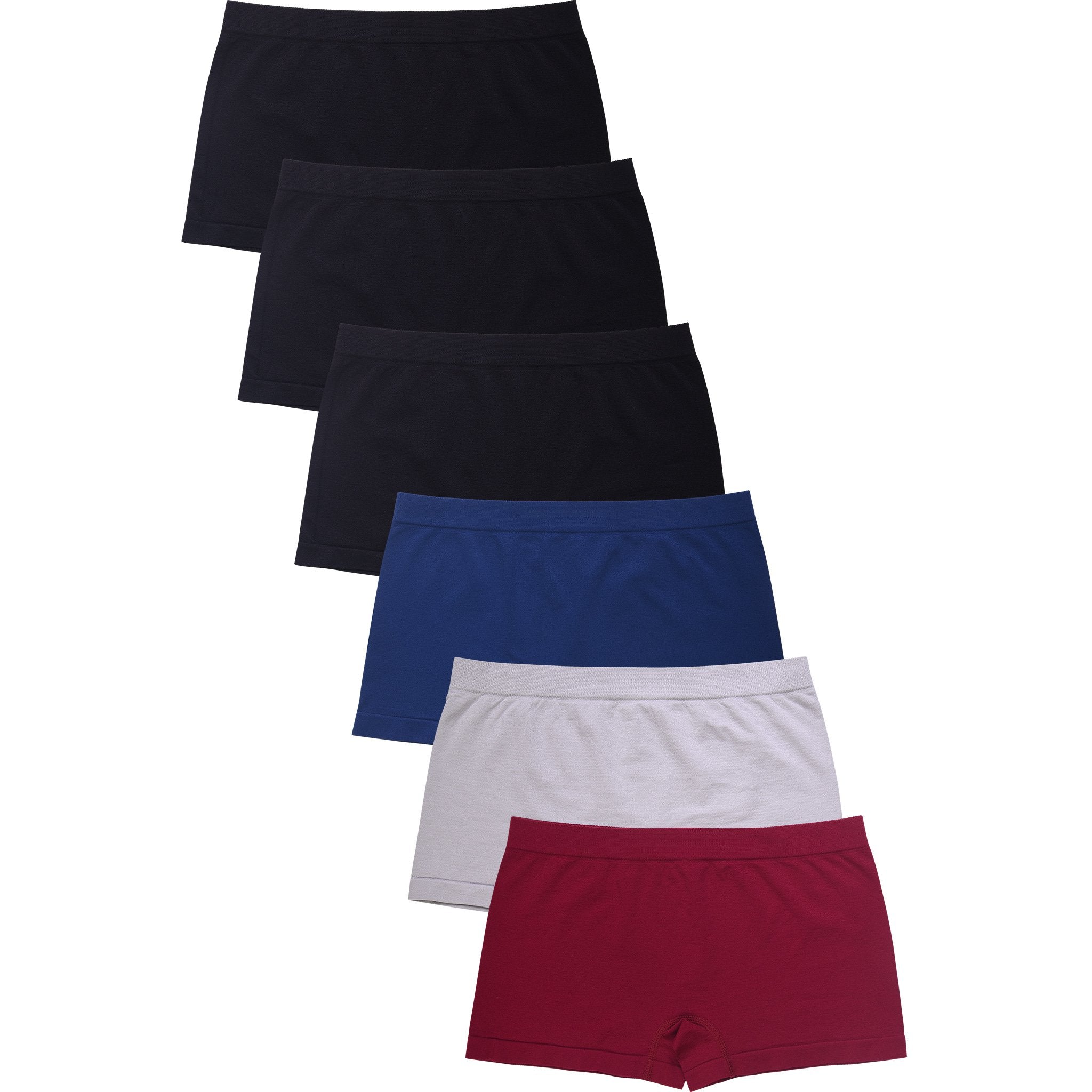 6 Packs of Women Seamless Boyshorts Classy Sexy Stretch Panty - Style#1 