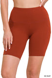 Zenana Plus Size Yoga Running Compression Exercise Exercise Biker Shorts with Side Pockets