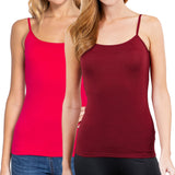 Juniors & Girls Basic Adjustable Spaghetti Strap Cropped Camisole Tank Top with Inner Shelf Bra