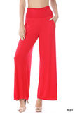 Zenana's Plus Smocked Wide Waistband Flared Bottom Casual Lounge Pants