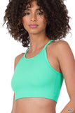 Plus Size Seamless Ribbed Knit Cropped Cami Active Fitness Workout Tank Top