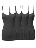 Plus Size Basic Solid Long Length Adjustable Spaghetti Strap Camisole Tank Top (XL-3XL)