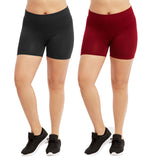 Plus Size Women's Ribbed Waistband 12" Biker Workout Running Seamless Shorts