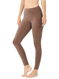 Plus Size Casual Stretch Active Wide Waistband Tight Leggings with Pockets
