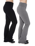 Women’s Fold-Over Waistband Flared Boot Leg Yoga Pants