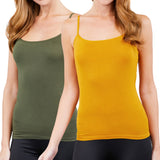 Juniors & Girls Basic Adjustable Spaghetti Strap Cropped Camisole Tank Top with Inner Shelf Bra
