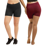 Plus Size Women's Ribbed Waistband 12" Biker Workout Running Seamless Shorts