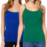 Juniors & Girls Basic Adjustable Spaghetti Strap Cropped Camisole Tank Top with Inner Shelf Bra