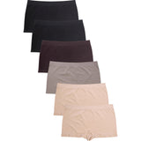 6 Packs of Women Seamless Boyshorts Classy Sexy Stretch Panty (Multi Colors and Patterns)