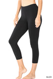 Women Plus Size Premium Cotton Mid-High Waist Capri Leggings