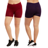 Plus Size Women's Ribbed Waistband 12" Biker Workout Running Seamless Shorts