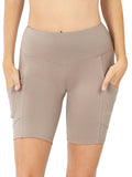 Zenana Plus Size Yoga Running Compression Exercise Exercise Biker Shorts with Side Pockets