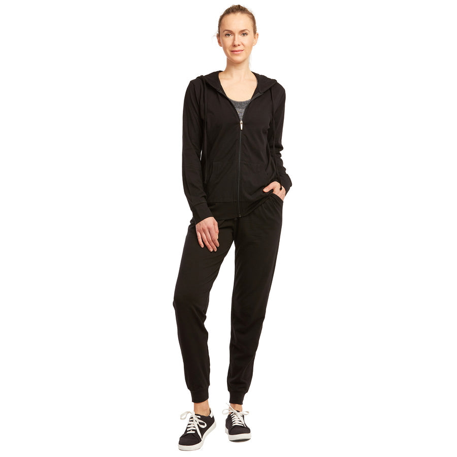 Women's Lightweight Cotton Jogger Pants and Zip-UP Hoodie Tracksuit Sets