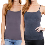 Juniors & Girls Basic Adjustable Spaghetti Strap Cropped Camisole Tank Top with Inner Shelf Bra