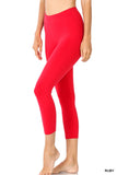 Women Plus Size Premium Cotton Mid-High Waist Capri Leggings