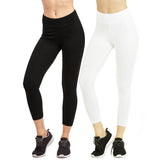 Women & Plus Soft Cotton Active Stretch Ankle/Capri Length Lightweight Leggings