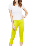Juniors Active Stretch Capri Length Yoga Workout Leggings with Wide Wastband