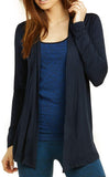 Women Classic Open Front Rayon Drape Lightweight Cardigan