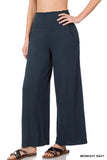 Zenana's Plus Smocked Wide Waistband Flared Bottom Casual Lounge Pants