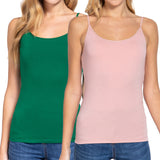 Juniors & Girls Basic Adjustable Spaghetti Strap Cropped Camisole Tank Top with Inner Shelf Bra