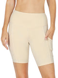 Zenana Plus Size Yoga Running Compression Exercise Exercise Biker Shorts with Side Pockets